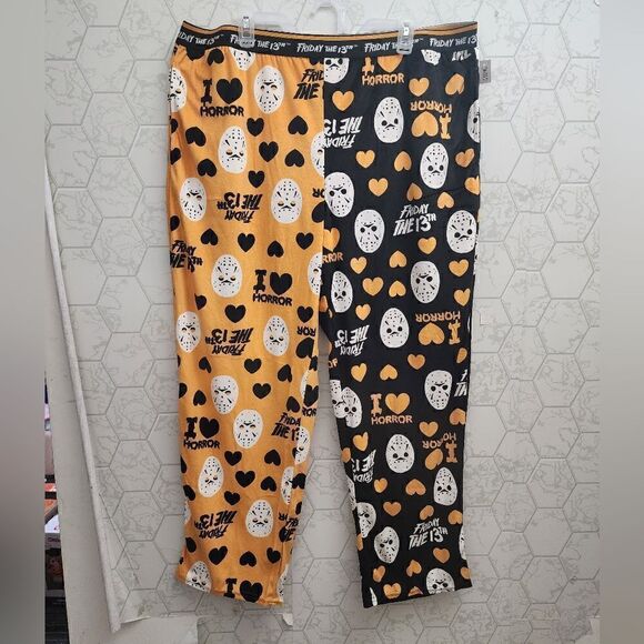 Nwt Women's Plus Size Friday the 13th Halloween Plush Sleep Pants - Picture 1 of 9